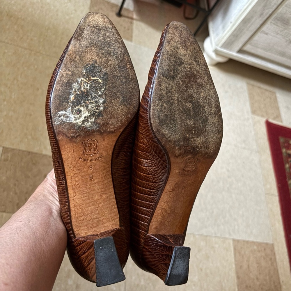 💼 Vintage Phyllis Poland Italian Lizard Midi Pump 💼 - Picture 6 of 6